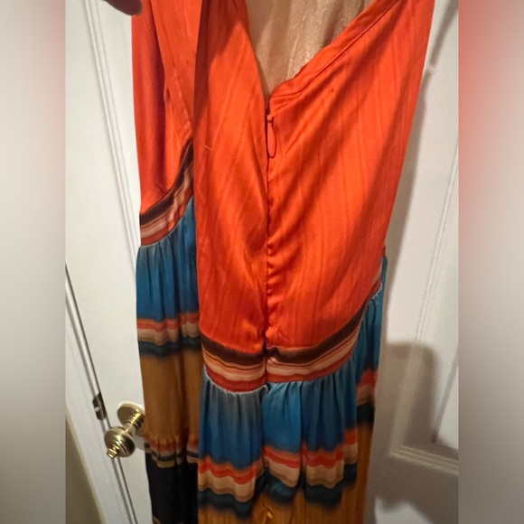 🌺🌺Anthropologie Tanvi Kedia V-Neck
Silky Colorblock Midi Dress - Picture 9 of 17